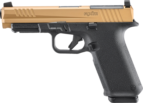 Two-tone semi-automatic pistol with tan slide