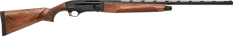 Side view of a wood-stock semi-automatic shotgun