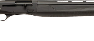 Black semi-automatic shotgun with extended barrel and stock