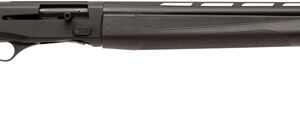 Black semi-automatic shotgun isolated on white background