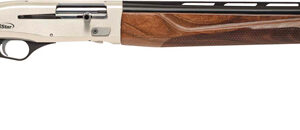 Side view of a wood-stock semi-automatic shotgun