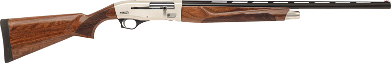 Side view of a wood-stock semi-automatic shotgun