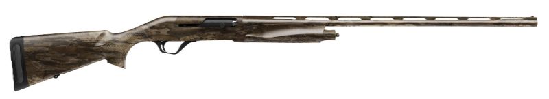 Camouflage bolt-action hunting rifle isolated on white background