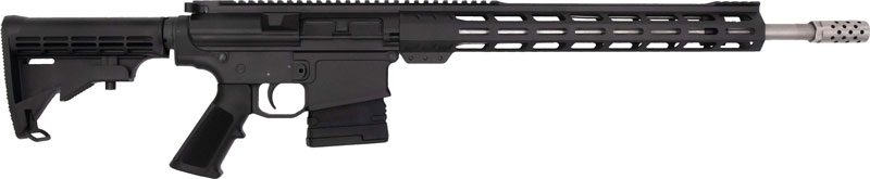 Black AR-style semi-automatic rifle with adjustable stock