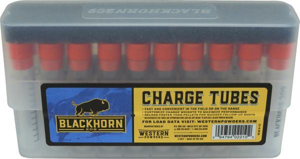 Blackhorn 209 charge tubes in clear storage case