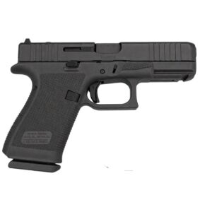 Black semi-automatic pistol shown in left-side profile