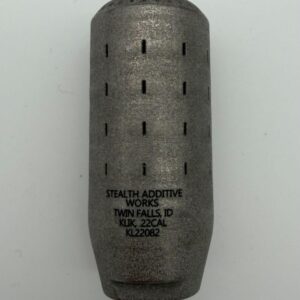 Stealth Additive Works Klik .22 Suppressor, 1/2x28 Direct Thread, Titanium, Raw