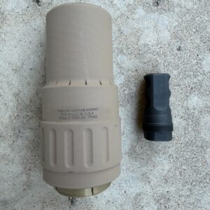 Stealth Additive Works Tisha 5.56/6mm Suppressor, Titanium, 4.1", 10.5 oz, FDE