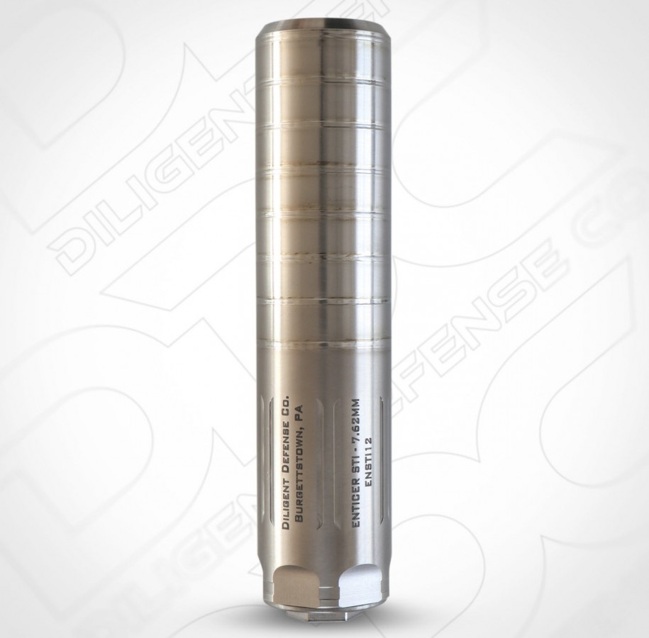 Diligent Defense Enticer S Ti 7.62 Titanium Suppressor, Mill Finish