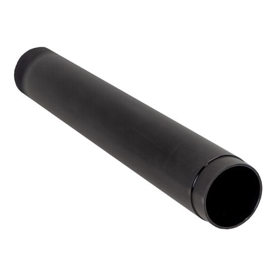 Black cylindrical metal tube with open end