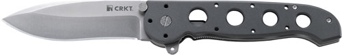 CRKT folding knife with gray handle and silver blade