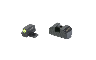 Black fiber-optic front and rear handgun sights