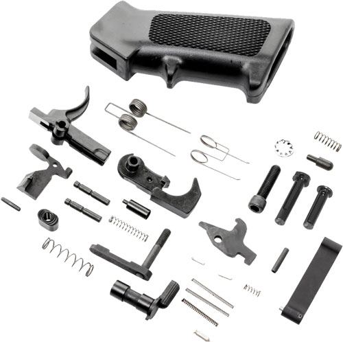 Disassembled firearm stock and trigger assembly components