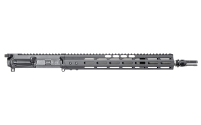 Black AR-style rifle upper assembly with ventilated handguard