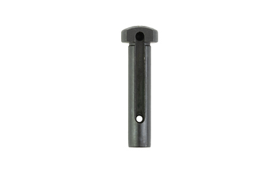 Dark metal hitch pin with cross hole