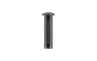 Dark metal clevis pin with drilled holes