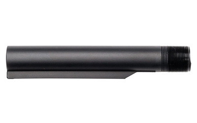 Black threaded cylindrical firearm barrel extension
