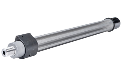 Stainless steel industrial roller with threaded shaft