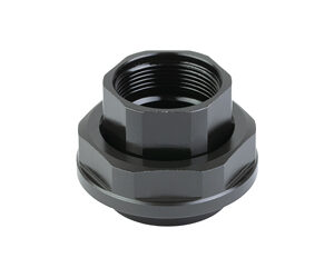 Black threaded plastic cable gland fitting