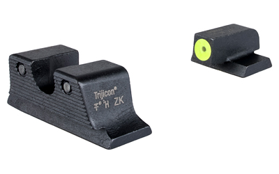 Trijicon firearm night sights with bright yellow front dot