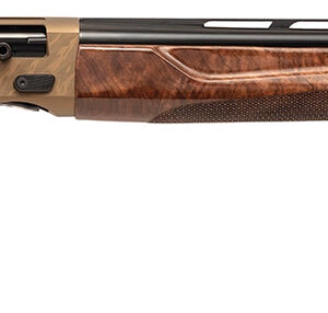 Wood-stock semi-automatic shotgun with ventilated barrel