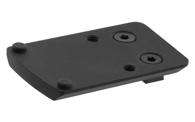 Black mounting plate with screws and threaded holes